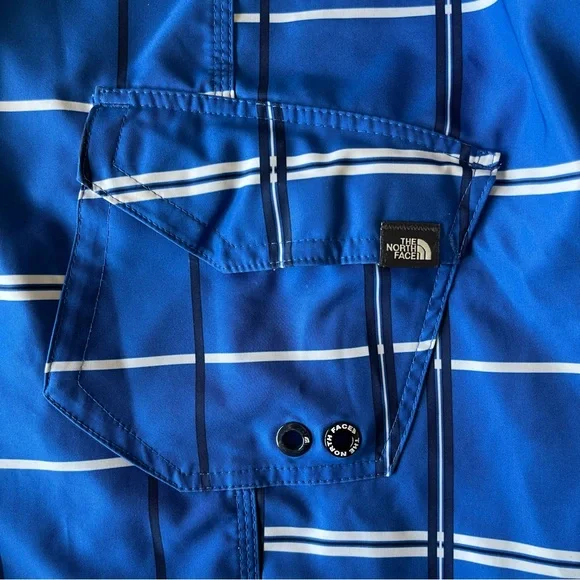 The North Face Men's Polyester Board Shorts Swim Trunks Blue Stripes Sz 32 - Picture 7 of 9